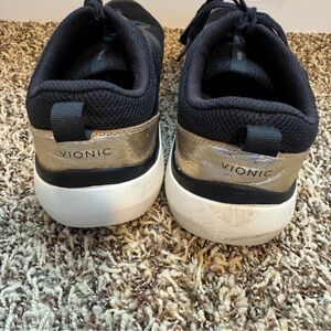 Vionic Black and Metallic Gold Leyo Sneakers SIZE 11